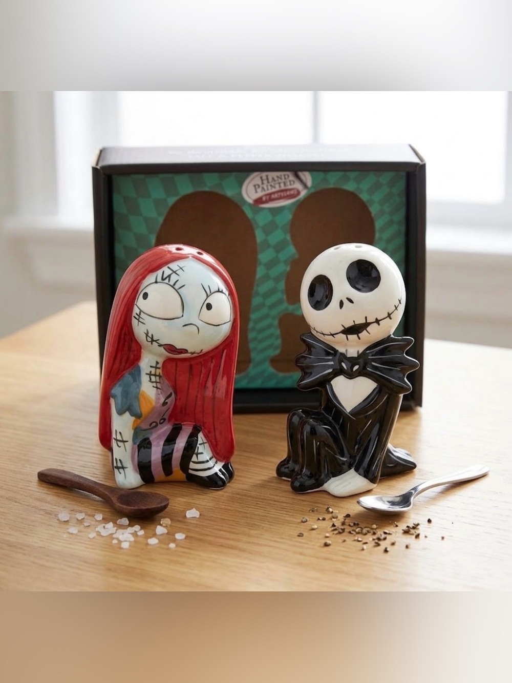 Disney Jack and Sally Hand-Painted Salt and Pepper Shakers